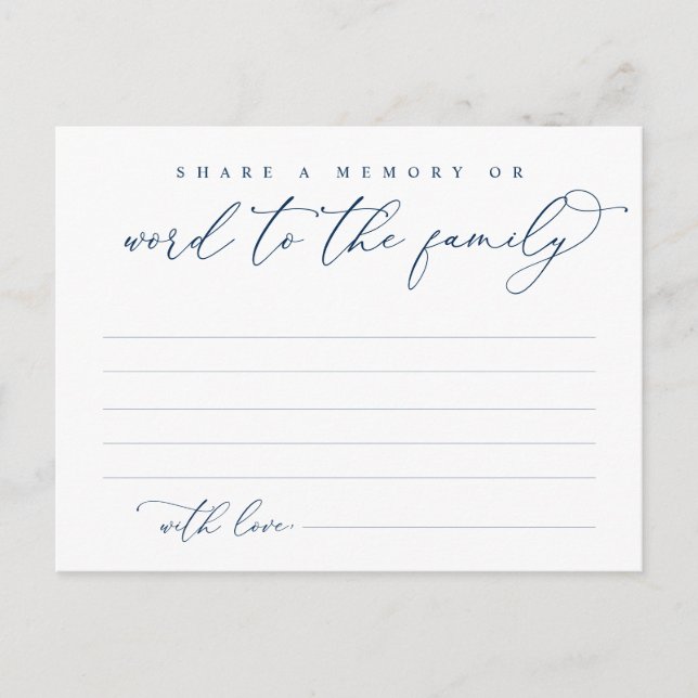Beerdigungsdienst, Gedächtnisaustausch, Word Famil Postkarte (Vorderseite)