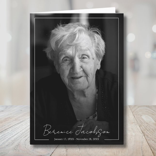 Beerdigungsfeier des Programms "Leben" Dankeskarte (Funeral Memorial Celebration of Life Program)