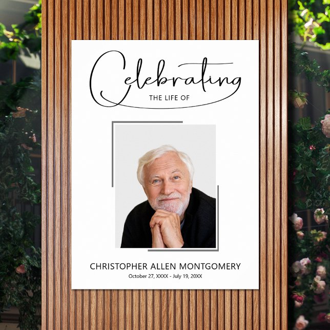 Beerdigungsfeier Foto Poster (Celebration of Life photo memorial funeral poster - INSTANT DOWNLOAD or PRINTED (framed, too))