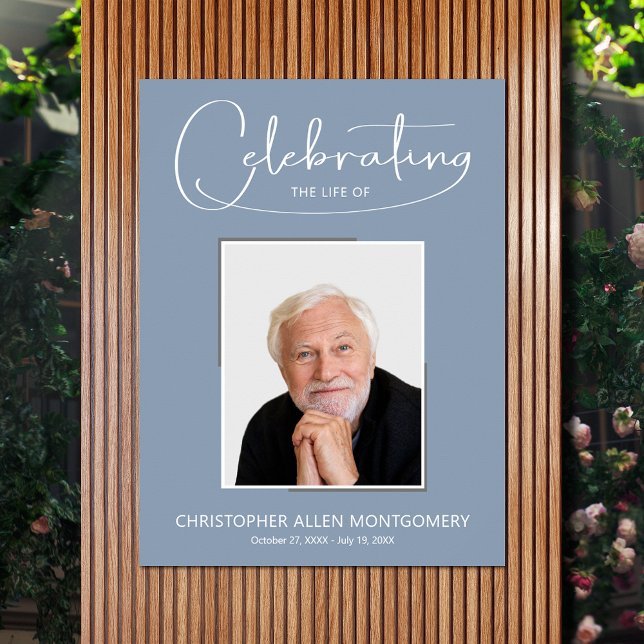 Beerdigungsfeier Foto Poster (Celebration of Life photo memorial funeral poster - INSTANT DOWNLOAD or PRINTED (framed, too))