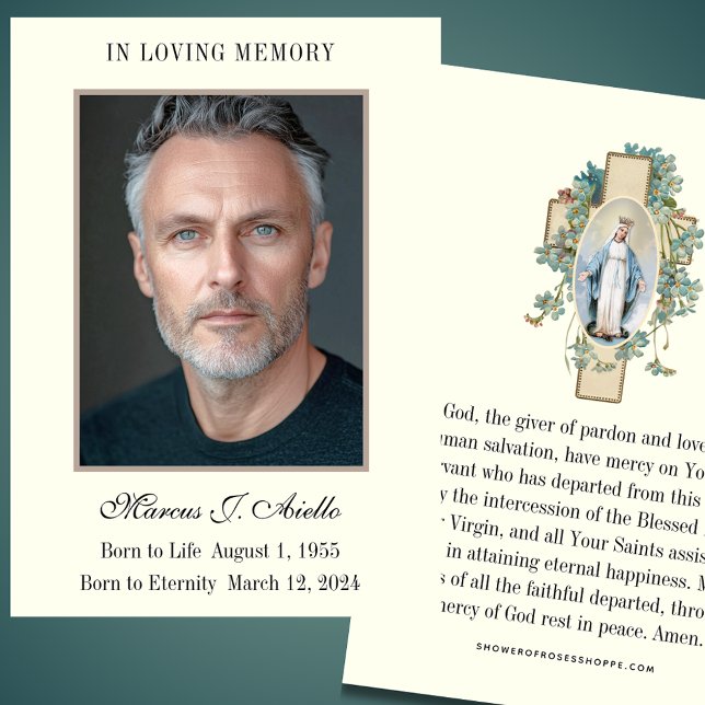 BeerdigungsGedenkstätte Mary Gebet Heilige Karte (Von Creator hochgeladen)