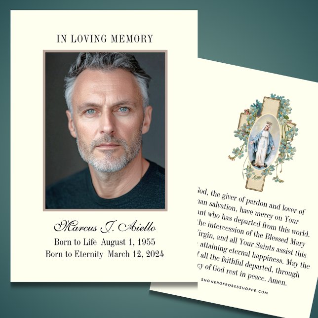 BeerdigungsGedenkstätte Mary Gebet Heilige Karte (Von Creator hochgeladen)