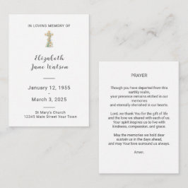 Beerdigungskarte Blumenkreuz Mitteilungskarte