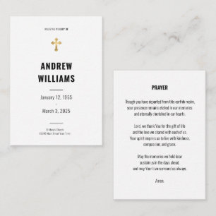 Beerdigungskarte Einfach Schwarz und Weiß Mitteilungskarte