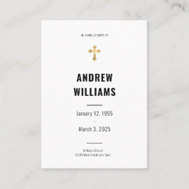 Beerdigungskarte Schwarz-Weiß Visitenkarte