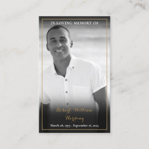 Beerdigungskarten für Schwarz-weißes Foto Visitenkarte