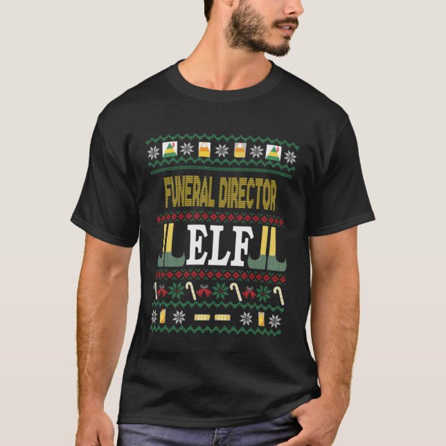 Beerdigungsleiter Elf Weihnachten T-Shirt (Vorderseite)