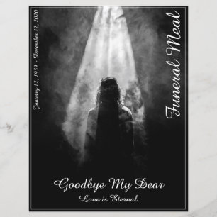 Beerdigungsmenü Karte ins Licht