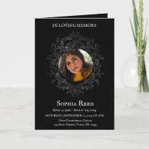 Beerdigungsprogramm Foto im barocken Kranz