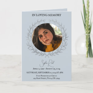 Beerdigungsprogramm Foto in Kreiskranz Dankeskarte