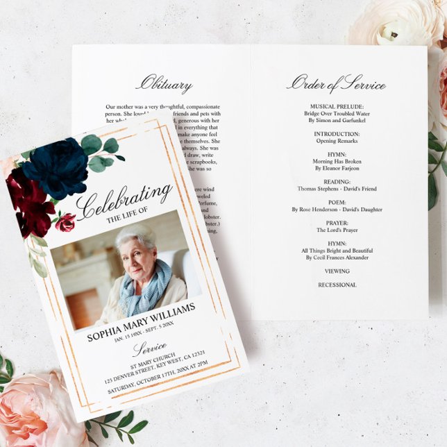 Beerdigungsprogramm für die Marine und Burgund | D (Von Creator hochgeladen)