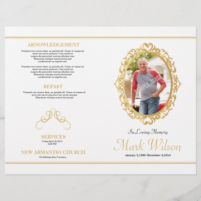 Beerdigungsreihenfolge des Flyers des Dienstprogra (Vorderseite)