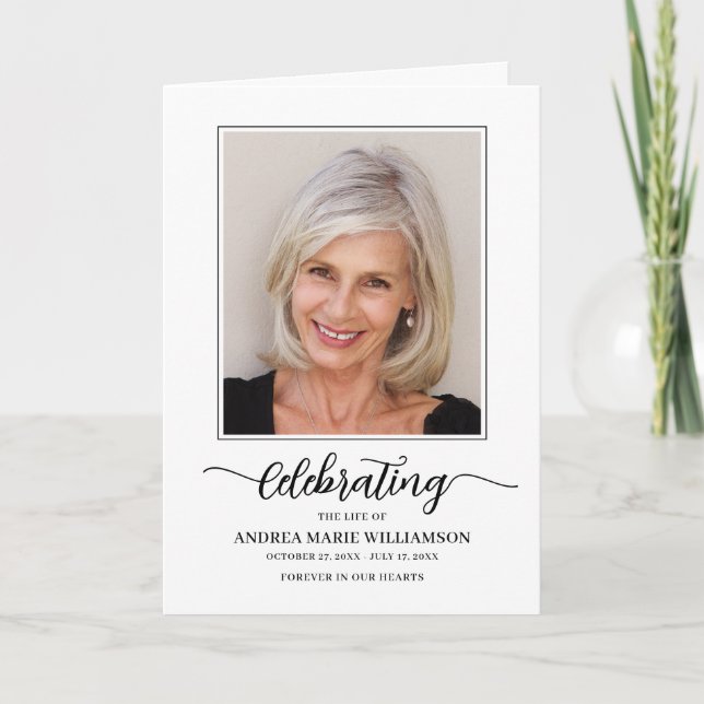 Beerdigungsreihenfolge des Fotos Programm (Vorderseite)