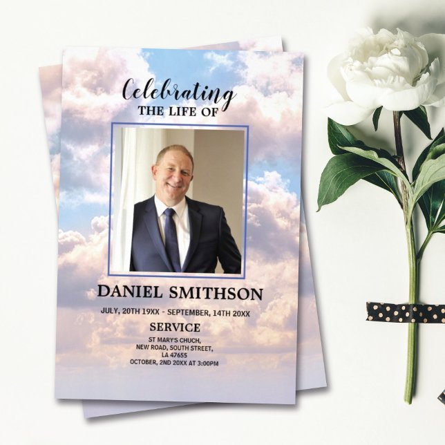 Beerdigungsreihenfolge feiert Lebenswolken Flyer (Von Creator hochgeladen)