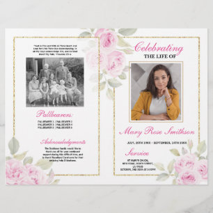 Beerdigungsreihenfolge Lebensdauer Rosa Blume Flyer