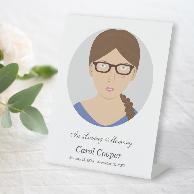 Beerdigungsschild für das Foto des Soberkreises Sockelschild (Sober Circle Photo Funeral Pedestal Sign)