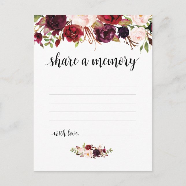 Beerdigungsservice, Burgund, Speicherkarte freigeb Postkarte (Vorderseite)