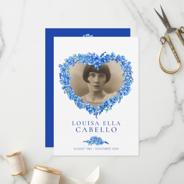 Beerdigungsservice für Vergessliches in Blau Programm (Vorderseite/Rückseite Beispiel)