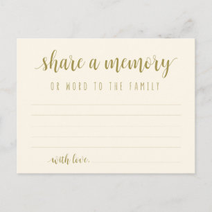 Beerdigungsservice, klassisches Gold, Gedächtniska Postkarte