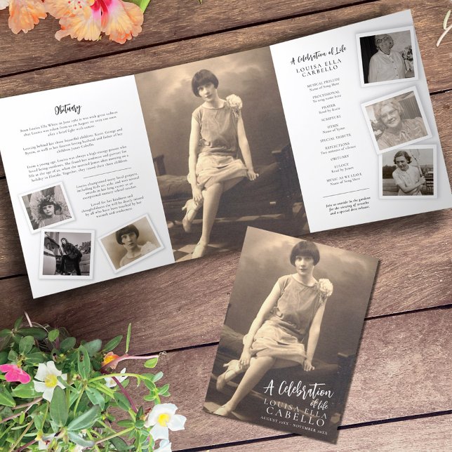 Beerdigungsservice Programm einfache Mono-Fotovorl (Von Creator hochgeladen)