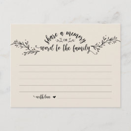 Beerdigungsservice, Rustikale Creme, Speicherkarte Postkarte