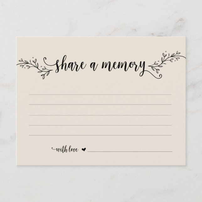 Beerdigungsservice, Schwarz Creme, Speicherkarte f Postkarte (Vorderseite)