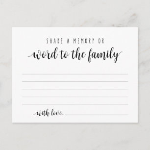 Beerdigungsservice, Schwarzes Skript, Speicherkart Postkarte