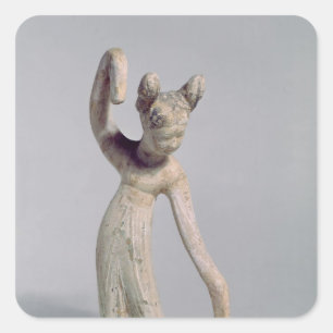 Beerdigungsstatue eines Tänzers, Tang Dynastie Quadratischer Aufkleber