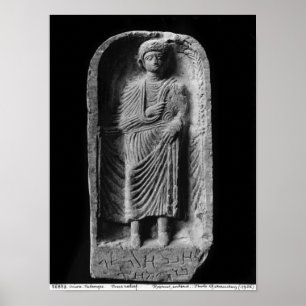 Beerdigungsstela eines Mannes, entdeckt in Palmyra Poster