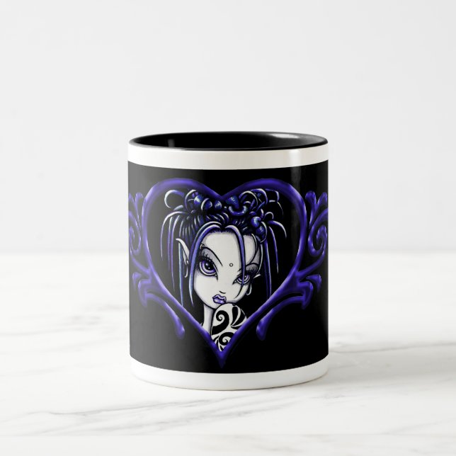 Beere blaue "Sophia" Kaffee-Tasse Zweifarbige Tasse (Mittel)