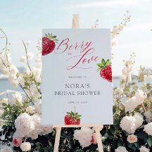 Beere in Liebe Aquarell Erdbeere Willkommen