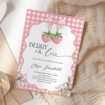 Beere in Liebe Erdbeer-Gingham-Brautjungfernparty