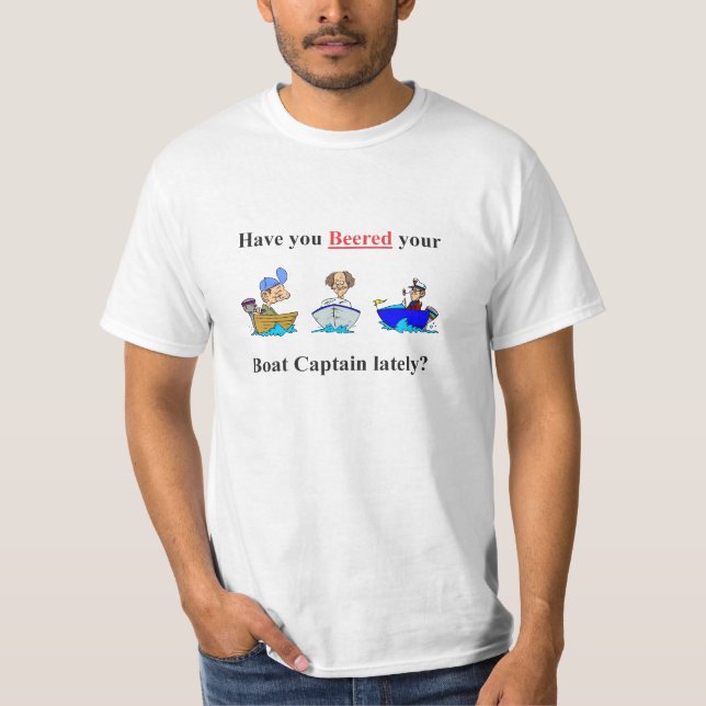 Beered Bootskapitän neues rotes Schwarzes T-Shirt (Vorderseite)