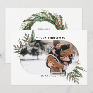 Beeren aus doppeltem Foto und Kiefer 1 Foto Feiertagskarte