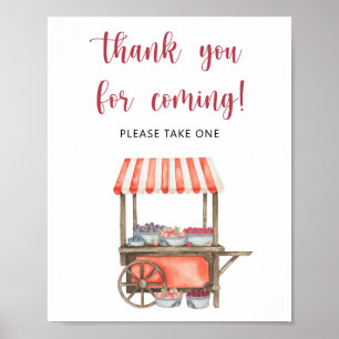 Beeren-Baby-Party - Danke fürs Kommen Poster
