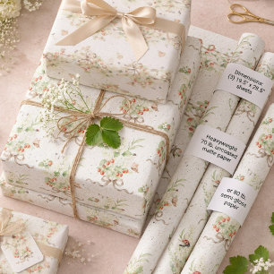 Beeren Blumen Vintage Geschenk Geschenkpapier Set