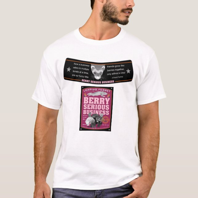 Beeren-ernster Geschäftsbieraufkleber T-Shirt (Vorderseite)