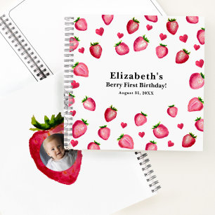 Beeren Erster Geburtstag Erdbeere Benutzerdefinier Notizbuch
