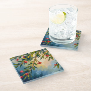 Beeren & Grünzeug   Frohe Weihnachten Glasuntersetzer