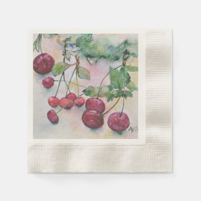 Beeren. Kirschen Serviette (Vorderseite)