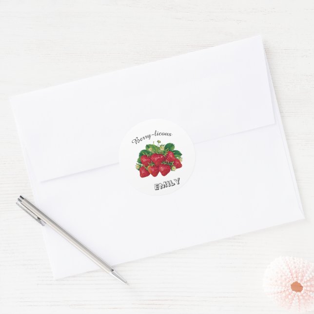 Beeren-lecker Runder Aufkleber (Umschlag)