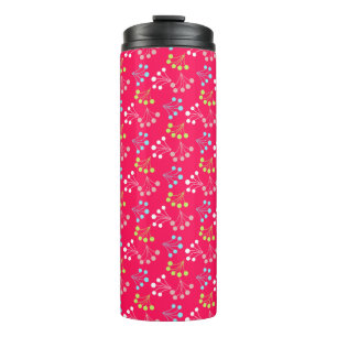 Beeren mit fester Farbe, einfaches Muster, Retro-6 Thermosbecher