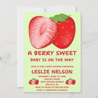 Beeren süße Babyparty-Einladung