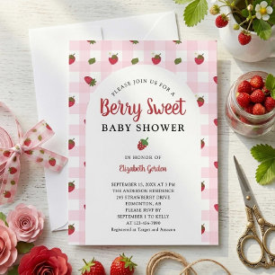 Beeren süße Babyparty Erdbeere süße moderne Einladung