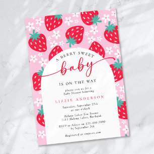 Beeren süße Erdbeer-Baby-Party Einladung