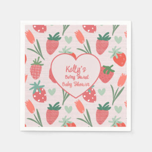 Beeren süße Erdbeere Baby Shower Papierplatte Serviette