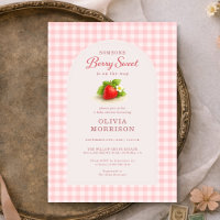 Beeren süße Erdbeeren-Gingham-Baby-Party