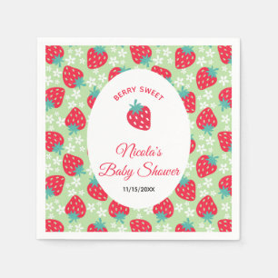 Beeren süße grüne Erdbeeren-Baby-Party Serviette