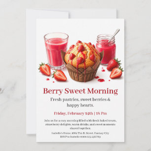 Beeren süße Morgen Erdbeer-Gebäck-Brunch Einladung