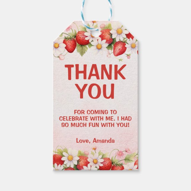 Beeren süßer erster Geburtstag Geschenkanhänger (Vorderseite)